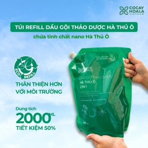Dầu Gội Thảo Dược Cỏ Cây Hoa Lá Hà Thủ Ô 2in1, Kích Mọc Tóc, Dưỡng Tóc Đen Mượt Túi Refill 2000gr