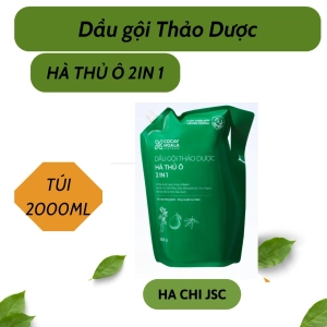 Dầu Gội Thảo Dược Cỏ Cây Hoa Lá Hà Thủ Ô 2in1, Kích Mọc Tóc, Dưỡng Tóc Đen Mượt Túi Refill 2000gr