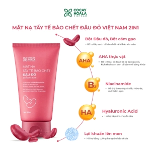 Mặt Nạ Tẩy Tế Bào Chết Đậu Đỏ Việt Nam 2in1 Cỏ Cây Hoa Lá, Dưỡng Trắng Da, Cấp Ẩm - Dung tích 150gr