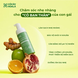 Dung Dịch Vệ Sinh Cho Bé Gái Hữu Cơ Cỏ Cây Hoa Lá Dạng Bọt An Toàn Cho Tuổi Dậy Thì 150ml