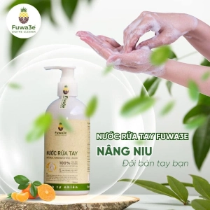 Nước rửa tay hữu cơ Fuwa3e mùi tinh dầu quýt từ chế phẩm Enzyme sinh học 100ml