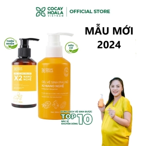 Combo dung dịch vệ sinh x2 nano nghệ -đào hữu cơ cỏ cây hoa lá 150ml