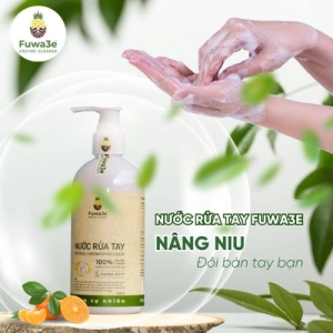 Nước rửa tay hữu cơ Fuwa3e mùi tinh dầu quýt từ chế phẩm Enzyme sinh học 3000ml