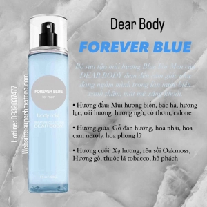 BODY MIST DEAR BODY 236ml - XỊT THƠM TOÀN THÂN - Dành Cho Nam - FOREVER BLUE FOR MEN