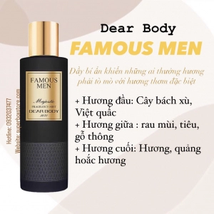                           XỊT THƠM TOÀN THÂN DÀNH CHO NAM - DEAR BODY FRAGRANCE MIST 270ml - FAMOUS MEN                      