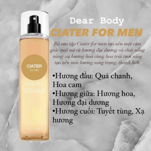 BODY MIST DEAR BODY 236ml - XỊT THƠM TOÀN THÂN - Dành Cho Nam - CIATER FOR MEN
