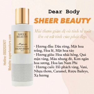                           XỊT THƠM TOÀN THÂN DÀNH CHO NỮ - DEAR BODY FRAGRANCE MIST 270ml - SHEER BEAUTY                      