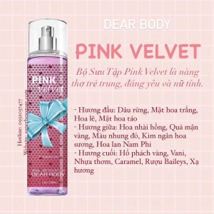                           BODY MIST DEAR BODY 236ml - XỊT THƠM TOÀN THÂN - DÀNH CHO NỮ - PINK VELVET                      