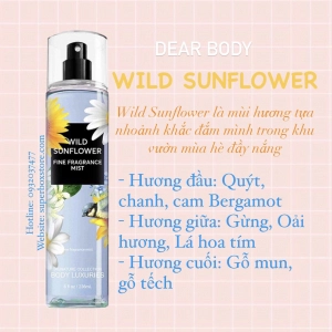 BODY MIST DEAR BODY 236ml - XỊT THƠM TOÀN THÂN - DÀNH CHO NỮ - WILD SUNFLOWER
