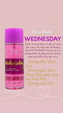                           BODY MIST DEAR BODY 250ml - XỊT THƠM TOÀN THÂN 7 NGÀY - WEDNESDAY                      