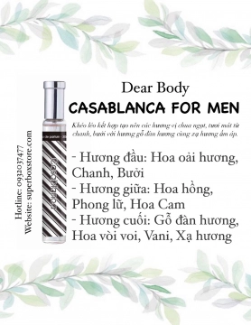 NƯỚC HOA DEAR BODY 30ml - DÀNH CHO NAM - CASABLANCA FOR MEN